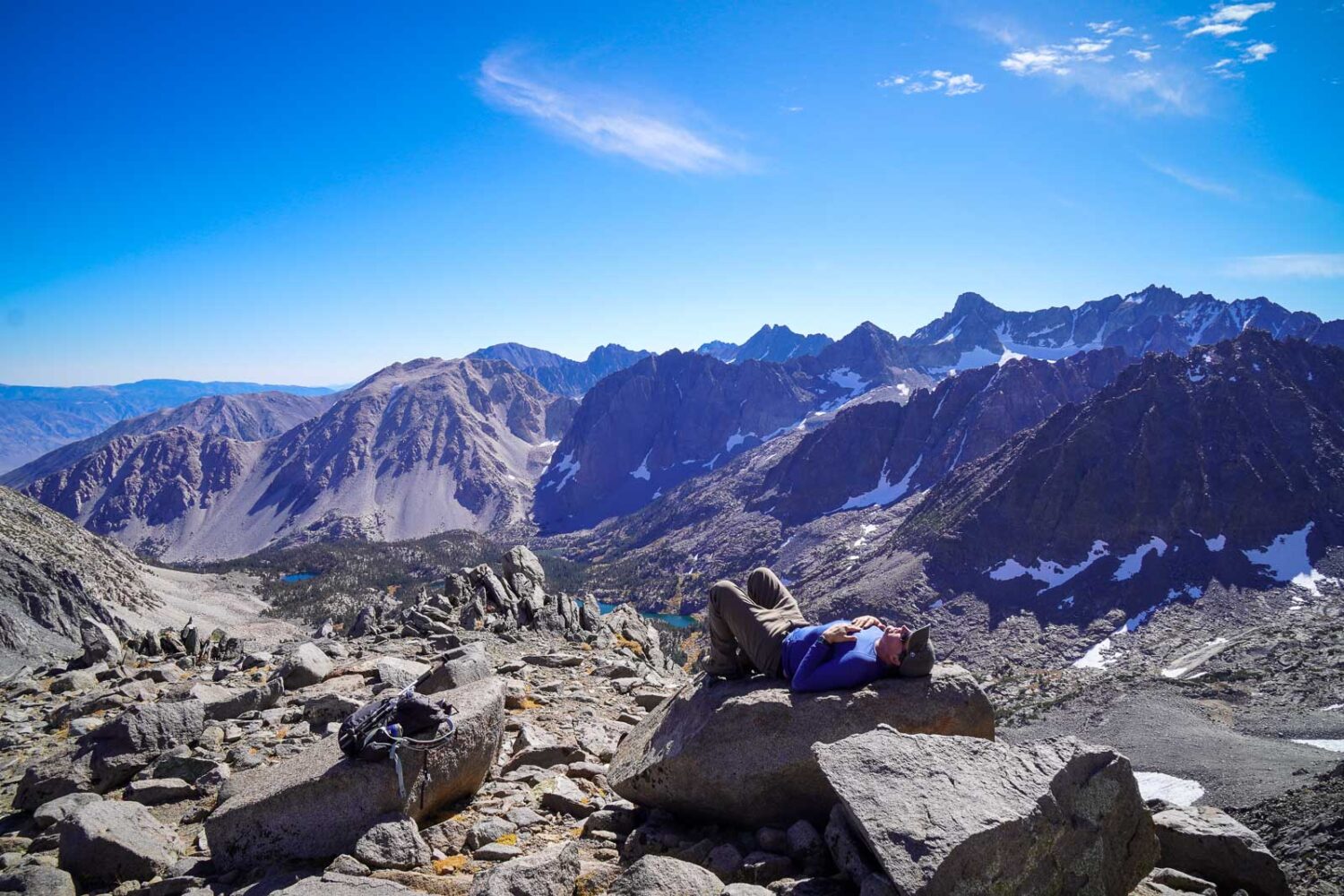 Taking a break on the Cloudripper ridge