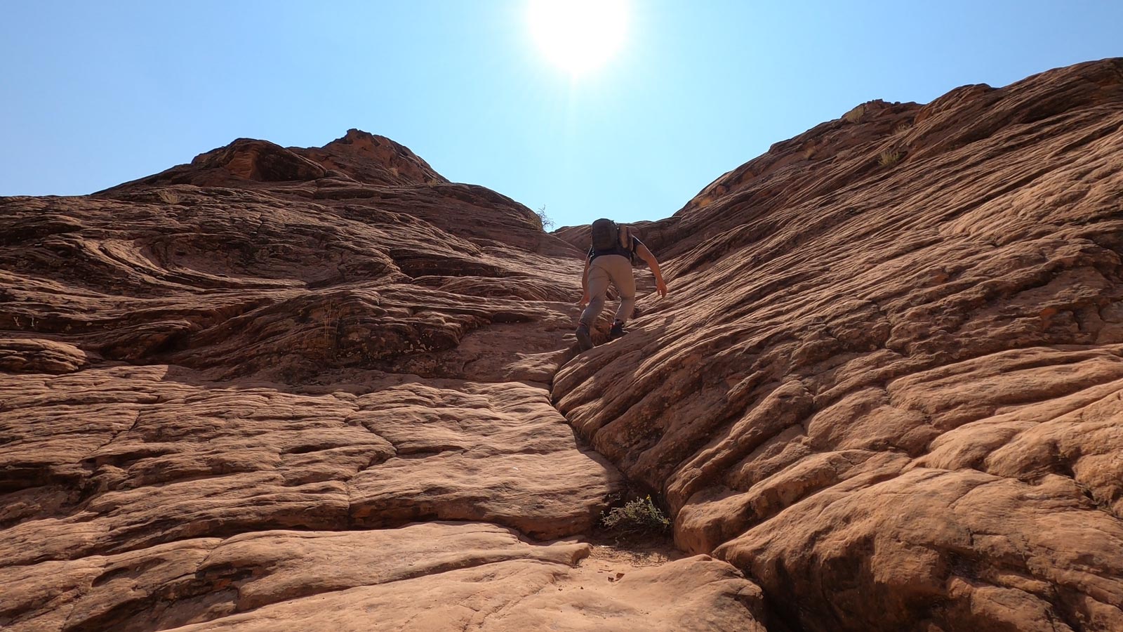 Climbing out of Coyote Gulch 
 via the Sneaker Route
